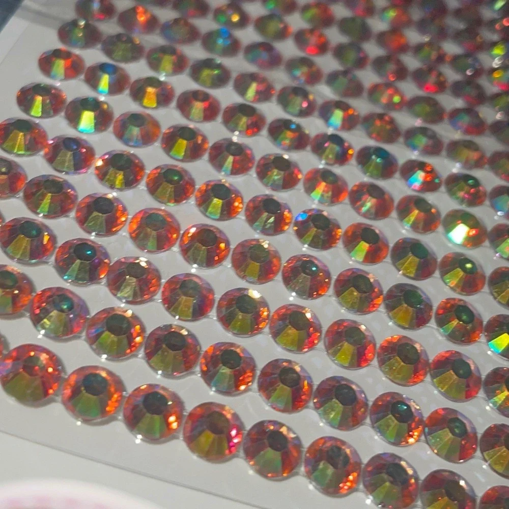 Multipurpose Pink Rhinestone Stickers Self Adhesive Craft Gems Embellishment 6mm